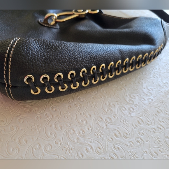 Dooney & Bourke black gold Whipped Stitched Hobo Shoulder Bag - Picture 6 of 16